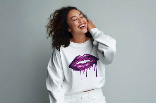 Glitter Lips Sweatshirt