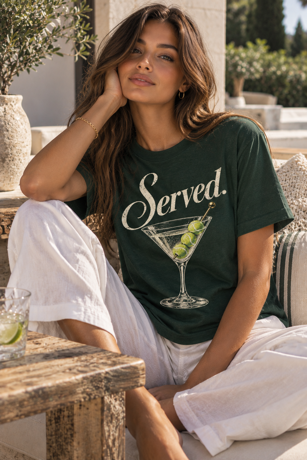 Served Martini Tennis Graphic Tee